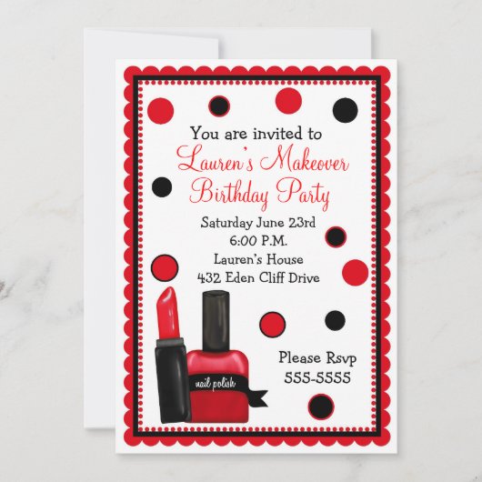 Le maquillage font au-dessus des invitations (Devant)