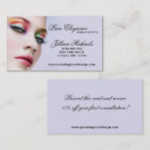 Le maquilleur composent le carte de visite de (Devant / Derrière)