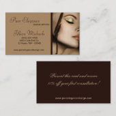 Le maquilleur composent le carte de visite de (Devant / Derrière)