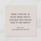 Le marché des fermiers Cartes de visite frais (Dos)