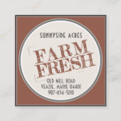 Le marché des fermiers Cartes de visite frais (Devant)