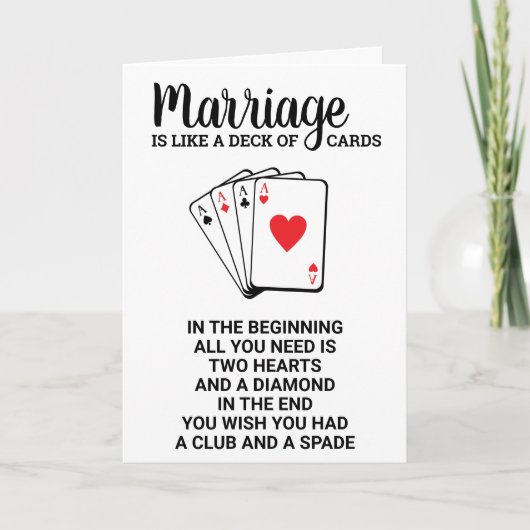 Le Mariage Amusant Est Comme Un Jeu De Cartes Anni (Devant)