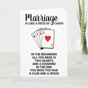 Le Mariage Amusant Est Comme Un Jeu De Cartes Anni