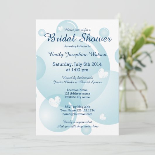 Le mariage bleu bouillonne les invitations (Debout devant)