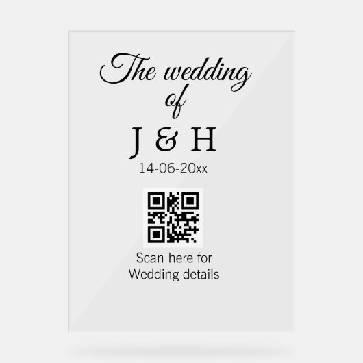 Le mariage d'ajouter le nom de couple QR code scan (Recto)