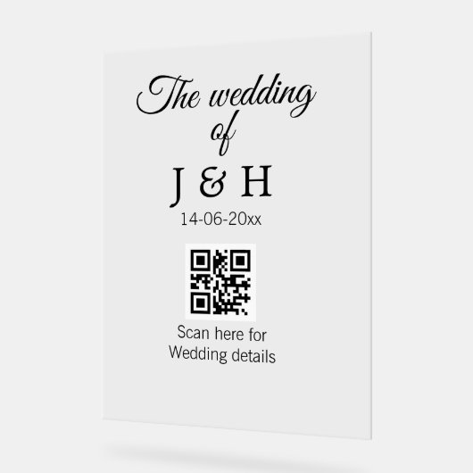 Le mariage d'ajouter le nom de couple QR code scan (Angle)