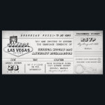le mariage de carte d'embarquement étiquette LAS<br><div class="desc">la carte d'embarquement vintage de mariage étiquette des invitations avec le rsvp dedans POUR ÉPOUSER À LAS VEGAS FABULEUX. Version noire et blanche</div>
