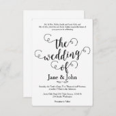 Le Mariage de la Faire-part de mariage de base (Devant / Derrière)