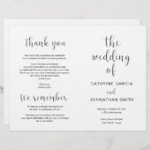 Le mariage de, Programme pliable Mariage moderne (Devant / Derrière)