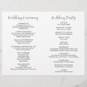 Le mariage de, Programme pliable Mariage moderne (Dos)