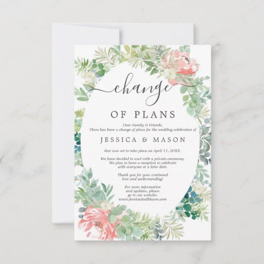 Le Mariage de verdure douce reporte le Faire-part (Devant)