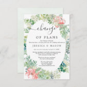 Le Mariage de verdure douce reporte le Faire-part (Devant / Derrière)