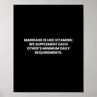 Le mariage est comme les vitamines Poster Drôle