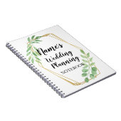 Le mariage rustique de carnet laisse le cadre d'or (Côté Droit)