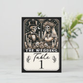 Le MARIAGE Tarot Skeletons Mariage Numéro de table (Debout devant)
