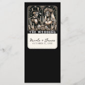 LE MARIAGE Tarot Squelettes Mariée & Marié Menu (Dos)