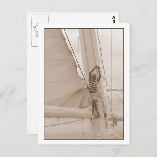 Le marin dans la carte postale Sepia Rigging (Devant / Derrière)