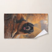 Le Mastiff tibétain en automne les feuilles automn (Serviette à main)