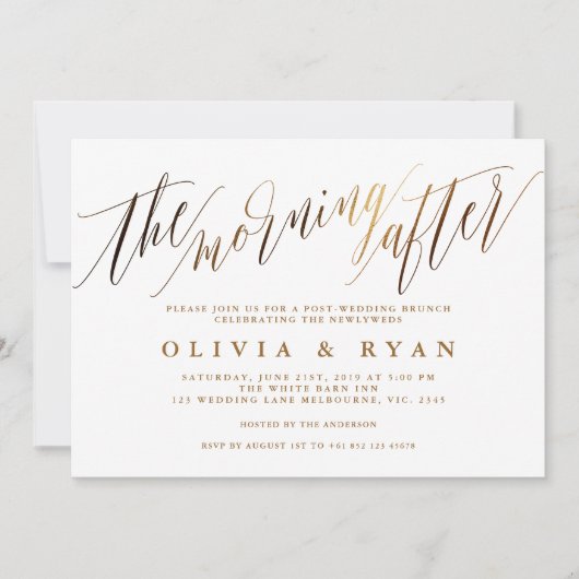 Le matin après le brunch post-mariage invitation (Devant)