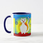 Le Matin Après Mondrian Funny Cat Mug (Gauche)