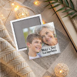 Le meilleur aimant de grand-mère au monde<br><div class="desc">Célébrez votre grand-mère avec cet aimant chaleureux et personnalisable, avec le texte 'World's Best Grandma' en plus d'une photo chère. Un cadeau parfait pour garder le saké pour les anniversaires, la fête des mères, ou toute occasion de montrer votre amour et votre appréciation!. cet aimant grand-mère est sûr d'apporter un...</div>