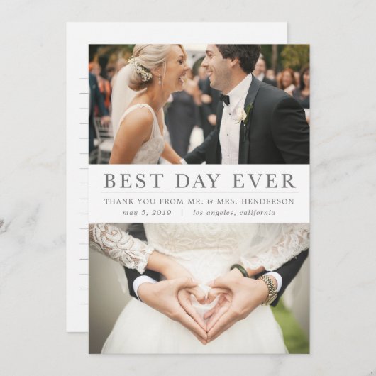 Le meilleur carte de remerciements de jour jamais (Devant / Derrière)