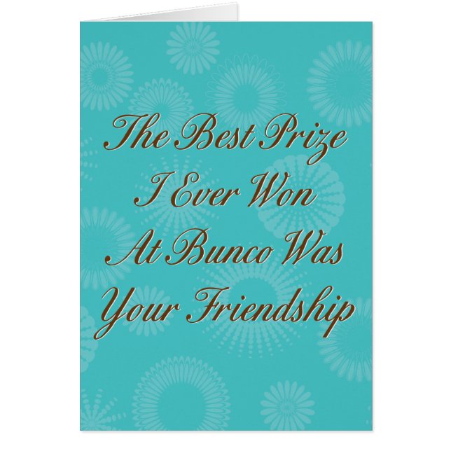 le meilleur prix que j'ai jamais gagné chez Bunco (Devant)