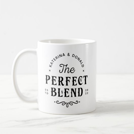 Le mélange parfait de Mariage cadeau café Mug (Gauche)