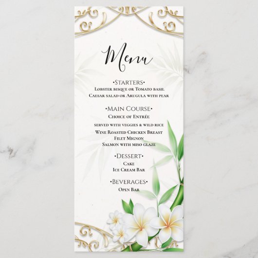 Le menu de mariage du jardin de bambou impérial tr (Devant)