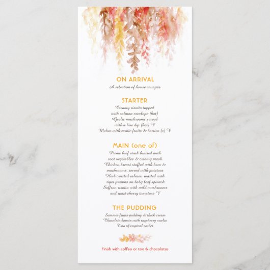 Le menu en cascade couleur marron orange (Dos)