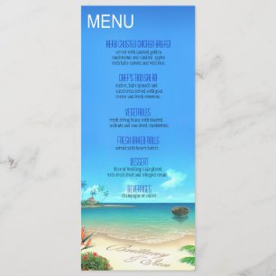 Le menu exotique de mariage de plage s'enquièrent