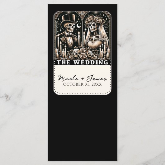 Le menu MARIAGE Tarot Skeletons Bride & Groom (Dos)