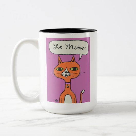 Le Meow Orange Cartographie Chat Mug (Gauche)