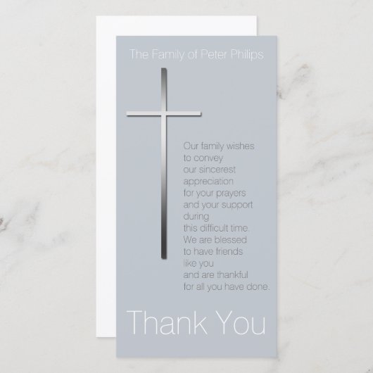 Le Merci croisé chrétien argenté de sympathie (Devant / Derrière)