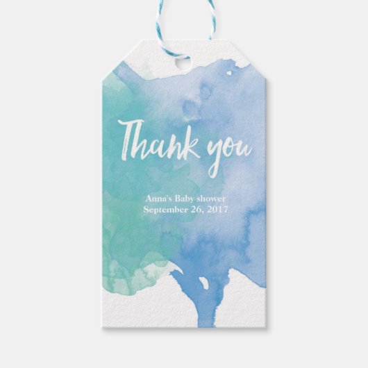 Le Merci étiquette l'aquarelle d'Aqua des (Devant)
