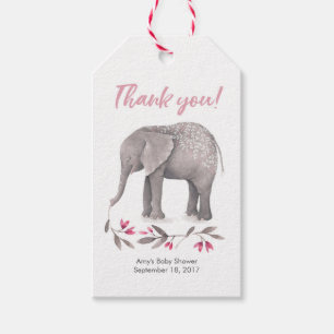 Le Merci étiquette l'éléphant rose des étiquet