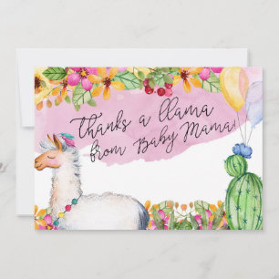 Le Merci remercie un lama de maman Card de bébé