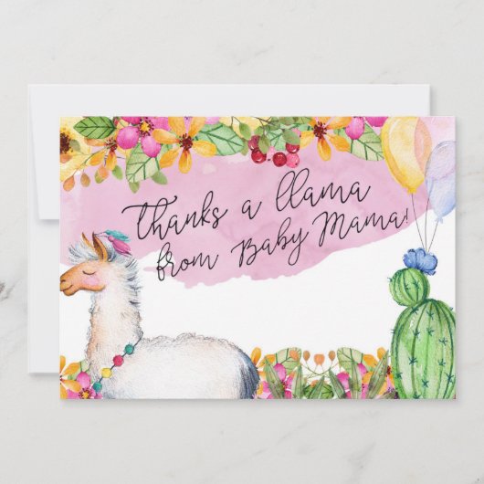 Le Merci remercie un lama de maman Card de bébé (Devant)