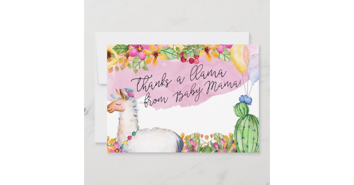 Le Merci Remercie Un Lama De Maman Card De Bebe Zazzle Be