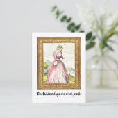 "Le Mercredi On Porte Du Rose" Carte Postale Drôle (Debout devant)