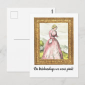 "Le Mercredi On Porte Du Rose" Carte Postale Drôle (Devant / Derrière)