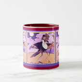 Le merle chante la tasse de Brew de matin (Centre)