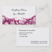 Le métier classe des cartes de visite (Devant / Derrière)