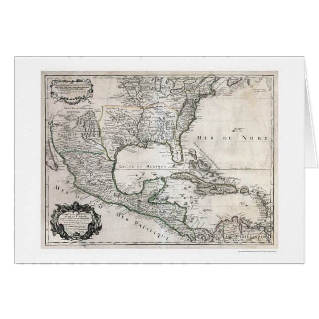 Le Mexique Cuba la Floride et la carte 1703 de (Devant horizontal)