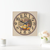 Le Miel (Honing) Vierkante Klok (Huis)