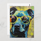 Le mignon chien en lunettes carte postale (Devant / Derrière)