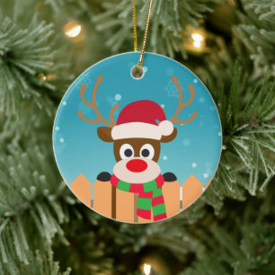 Le mignon Rudolph Le renne du nez rouge Ornement