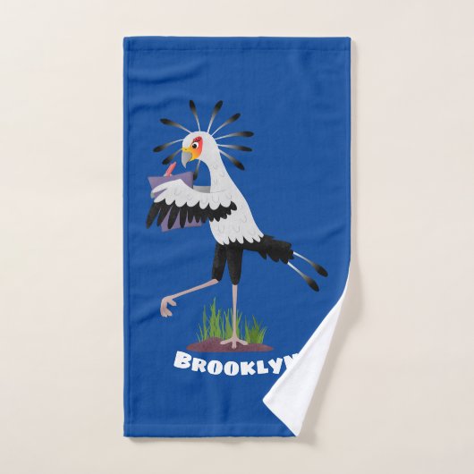 Le mignon secrétaire oiseau écrire des notes dessi (Serviette à main)