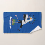 Le mignon secrétaire oiseau écrire des notes dessi (Serviette à main)