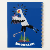 Le mignon secrétaire oiseau écrire des notes dessi (Dos)